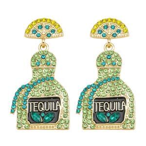 Tequila Bottle Jeweled Earrings